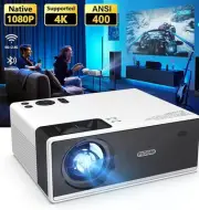 1080P Projector with WiFi and Bluetooth, Smart Portable Projector with HDMI/USB