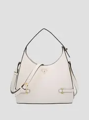 GUESS Women's White Rosalba Hobo Crossbody Bag