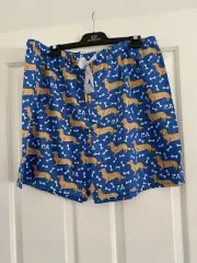 Peter Alexander Mens Blue Penny Pyjama Shorts Xlarge