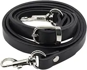 [Tofficu] Replacement Bag Strap for Crossbody and Shoulder Bags Durable Black Accessory with Silver Buckle for Womens Messenger and Clutch Bags