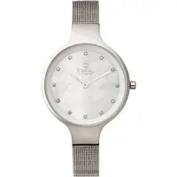 在飛比找momo購物網優惠-【OBAKU】星光眷戀米蘭帶時尚女錶-白鋼(V173LXCI