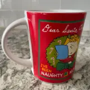 Peanuts Sally Dear Santa Claus I've Been Nice Coffee Mug Cup Gibson