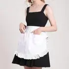 with Ruffled Maid Apron European Style Kitchen Apron Durable Cafes Apron Women