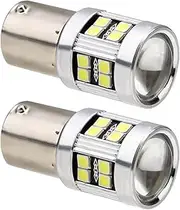 2 Pcs P21w 1156 BA15S LED Bulb White 6000K Super Bright 12V 360° LED Light Bulbs 24-SMD 3030 Chipsets for RV Interior Lights Auto Reverse Light,Parking Lights,Rear Fog Lamp,Tail Position Lights