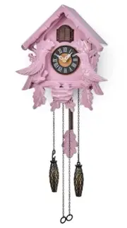 Cuckoo Clock with Night Mode, Singing Bird, Wooden Decorations and Swinging P...
