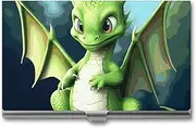 [VFMKT] Slim Metal Business Card Holder Portable Business Card Case Pocket Name Card Holder Dragon Cute Wallet for Men Women Office Travel, style, One Size