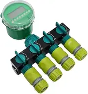 1set Garden Timer Irrigation 4 Way Tap 1/2" Faucet 4 Way Splitter Timer for Watering 16mm Shunt Four Outlets