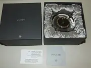 New MOVADO Museum Dial Round Clear Glass Crystal Desk Shelf Clock w/Original Box