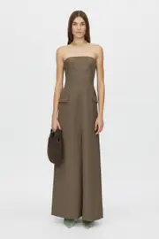 Emmett Tailored Maxi Dress in Coffee Brown - CAMILLA AND MARC® C&M