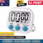 Kitchen Digital Timer Alarm Count Down LCD Digital Magnetic Clock - White