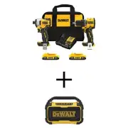 DEWALT ATOMIC 2-Tool Combo Kit w/ Bluetooth Speaker 20V MAX Li-Ion Cordless