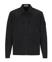 logo-patch sleeve shirt jacket 8Y,2Y,10Y black