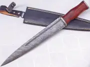 Custom Handmade Damascus Steel 17 Inches Dirk Blade Knife