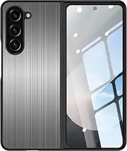 Case for Samsung Galaxy Z Fold6, Fold6 Brushed Metal Protective Case, Durable and Wear-Resistant, Shockproof, and Stylish (Black,for Galaxy Z Fold6)
