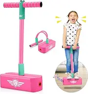 Toyzey Foam Pogo Jumper for Girls Boys Age 3-12, Indoor Toy Jumperoo for Autistic Children - Rose Red