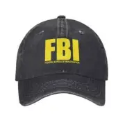 Swat F-FBI Logo Letter Baseball Caps Retro Distressed Denim American cap