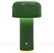 Mushroom Table Lamp Rechargeable, Desk Lamp for Portable Touch Dimming, USB Rechargeable Night Light Simple Floor Lamp, for Dining Bedroom Restaurant (Green)