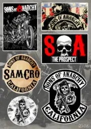 Sons Of Anarchy Sticker Pack | SAMCRO Grim Reaper Skull Biker Motorcycle Logo