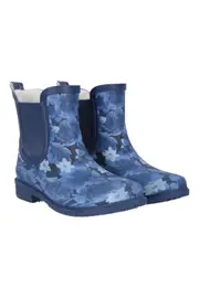 Womens Printed Rubber Ankle Gumboots