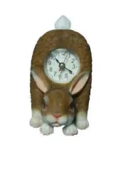 Bunny Wagging Tails Clock - 6"W x 5"H
