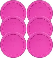 Pyrex 7201-PC Round 4 Cup Storage Lid for Glass Bowls (6, Berry Pink)