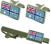 [Select Gifts] Civil Ensign Civil Australian Flag Cufflinks Tie Clip Box Gift Set