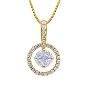 Adorne Collection 0.5 CT. T.W. Composite Natural Diamond Open Circle Frame Pendant in 14K Gold