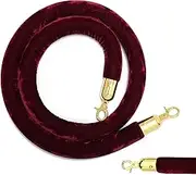 GDPKIALSLZ, Barrier Ropes with Stainless Steel Hooks, Hospital/Bank Crowd Control Queue Stanchion Rope, for Hotel Celebration(Wine Red,1.2M/47Inch/4Ft)