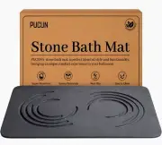Stone Bathmat Diatomaceous Earth Non-Slip Shower Mat, Quick 24*16, Grey--NEW--