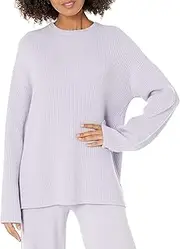 [The Drop] Women's Alice Crewneck Back-Slit Ribbed Pullover Sweater