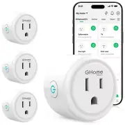 GHome Smart Plug, WiFi Smart Plugs Compatible with Alexa and Google Home - white