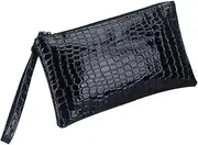 [Generic] Women's PU Leather Crocodile Embossed Long Clutch Wristlet Wallet Purse