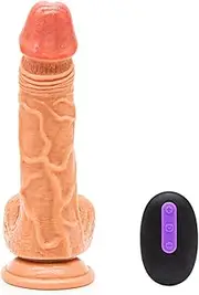 Large Size Silica Gel Realistic Wand Waterproof Silicone Automatic Adult MachineRemote Control Thrusting Machine Automatic Massage Tool with Suction Cup
