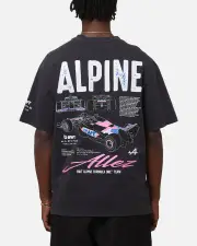 [OUTERSTUFF] Outerstuff Alpine F1 Team Cursive T-shirt Faded Black - Size L L Faded Black