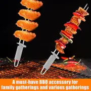 6Pcs Kabob Skewer with Push Bar Double Pronged Stainless Steel Skewer teIYv