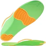 [RooRuns] Kids Orthotic Cushioning Arch Support Shoe Insoles, Children Pu Foam Inserts for Flat feet, Plantar Fasciitis, Feet Heel Pain Relief, Green