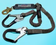 WestFall Pro BlackMax Shock Absorbing Twin Leg Lanyard with Aluminum Rebar Hooks