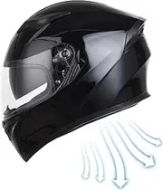 Full Face Hat,Double Visor Full Face Dirt Bikes Hat for Men | Comfortable Cycling Street Bikes Hat for Adults Men Women Females Males
