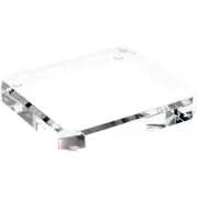 Plymor Clear Acrylic Beveled Corner-Cut Display Base, 5" W x 5" D x 0.75" H