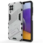 For Samsung A22 4G Shockproof Dual-Layer Stand Cover - White