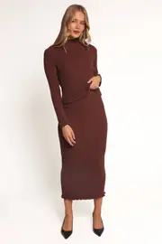 [PUP4] Payton Knitted Set - Chocolate Brown XS Chocolate Brown