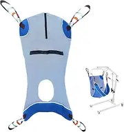 VEVOR Full Body Patient Lift Sling & Commode Opening, Patient Lift Medical Sling for Safe Bathing, Toileting, Polyester Patient Aid Commode Sling for Elderly Disabled Bedridden, 600LBS (Large Size)