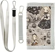 [Yoogain] Gothic Black Halloween Doll Pumpkin Unique mens travel wallet for womans minimalistic mens wallets with lanyard, Gothic black Halloween doll Pumpkin Unique, 1 size, Fashion