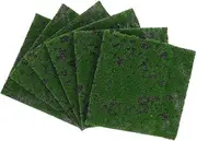 BEBEMOKO 6pcs Artificial Faux Moss Mat Realistic Fake Turf for Creative DIY Crafts Durable Greenery Rug for Succulent Gardens and Home Decor