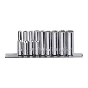 Sidchrome SCMT12430 - Socket Set Deep 1/4 Drive 9 Piece AF