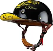 Retro Motorbike Helmet Half Helmet DOT/ECE Approval Baseball Cap Helmet Jet Helmet German Style Helmet Motorcycle Cruiser Scooter Cool Helmet for Men and Women
