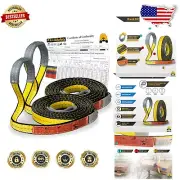 Mighty Sumo 1”x10’ Poly Web Sling 2 Pack - 3200lbs Lift Capacity, OSHA Compliant