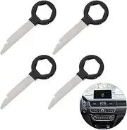 Radio Removal Tool 4 Pieces Key Din Release Key Set, Stainless Steel Car Cd Dvd Host Key Removal Tool, Easy To Hold, For Audi Mercedes Volkwagen Vw Ford Car Stereo Radio Key