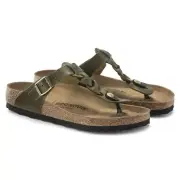 NIB Birkenstock Gizeh Braided in Olive Green 1023969 Regular width
