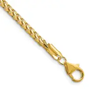 14K Yellow Gold 8 inch 3mm Franco with Fancy Lobster Clasp Bracelet